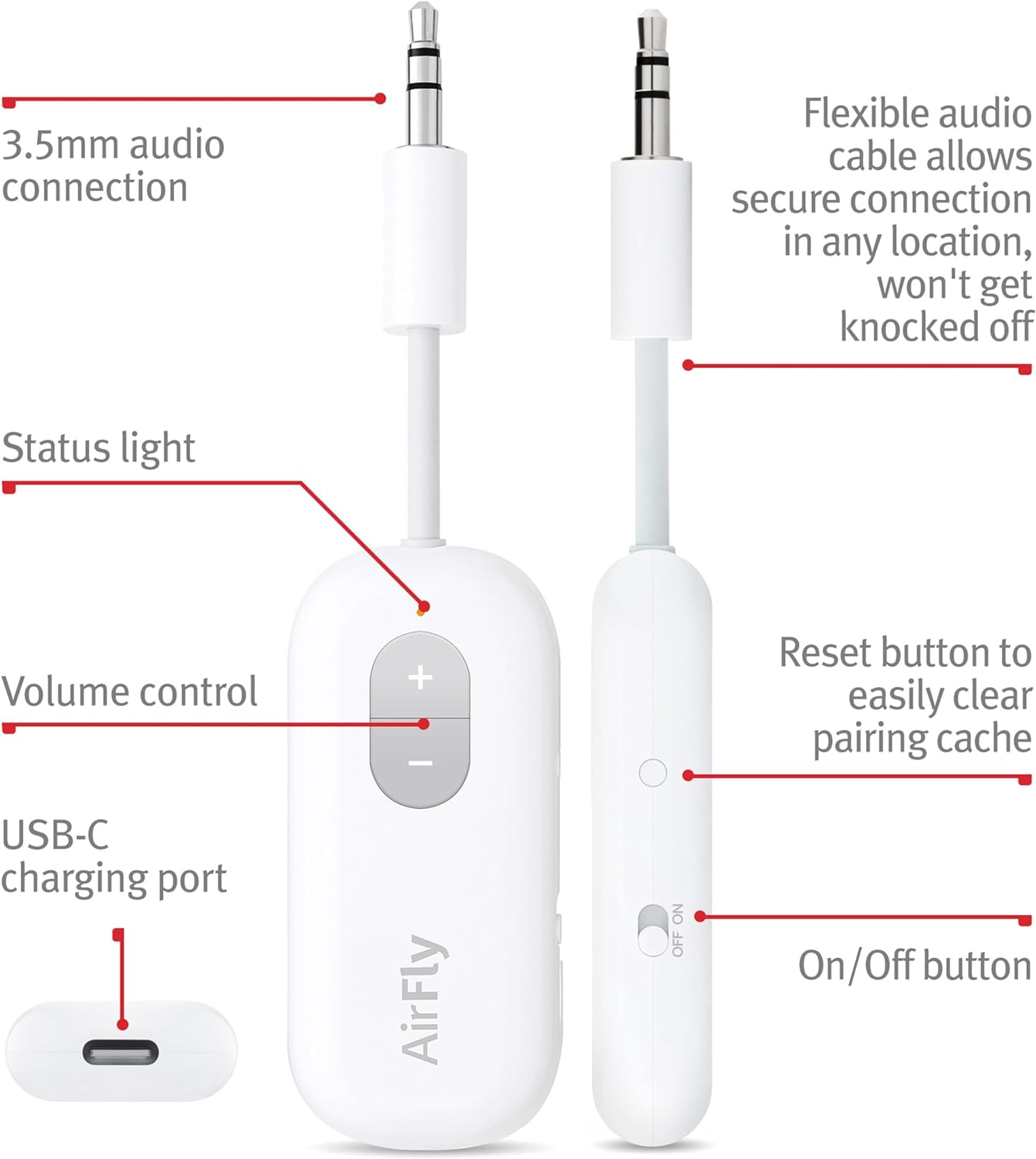Twelve South AirFly Pro Bluetooth Audio Transmitter & HiRise 3 Deluxe MagSafe Charging Stand