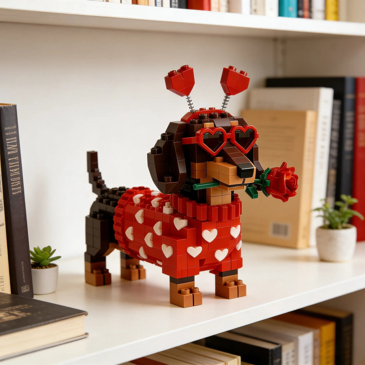 Exclusive Valentine’s Day Building Block Set – Heart-Themed Dog Brick Toy (6+)
