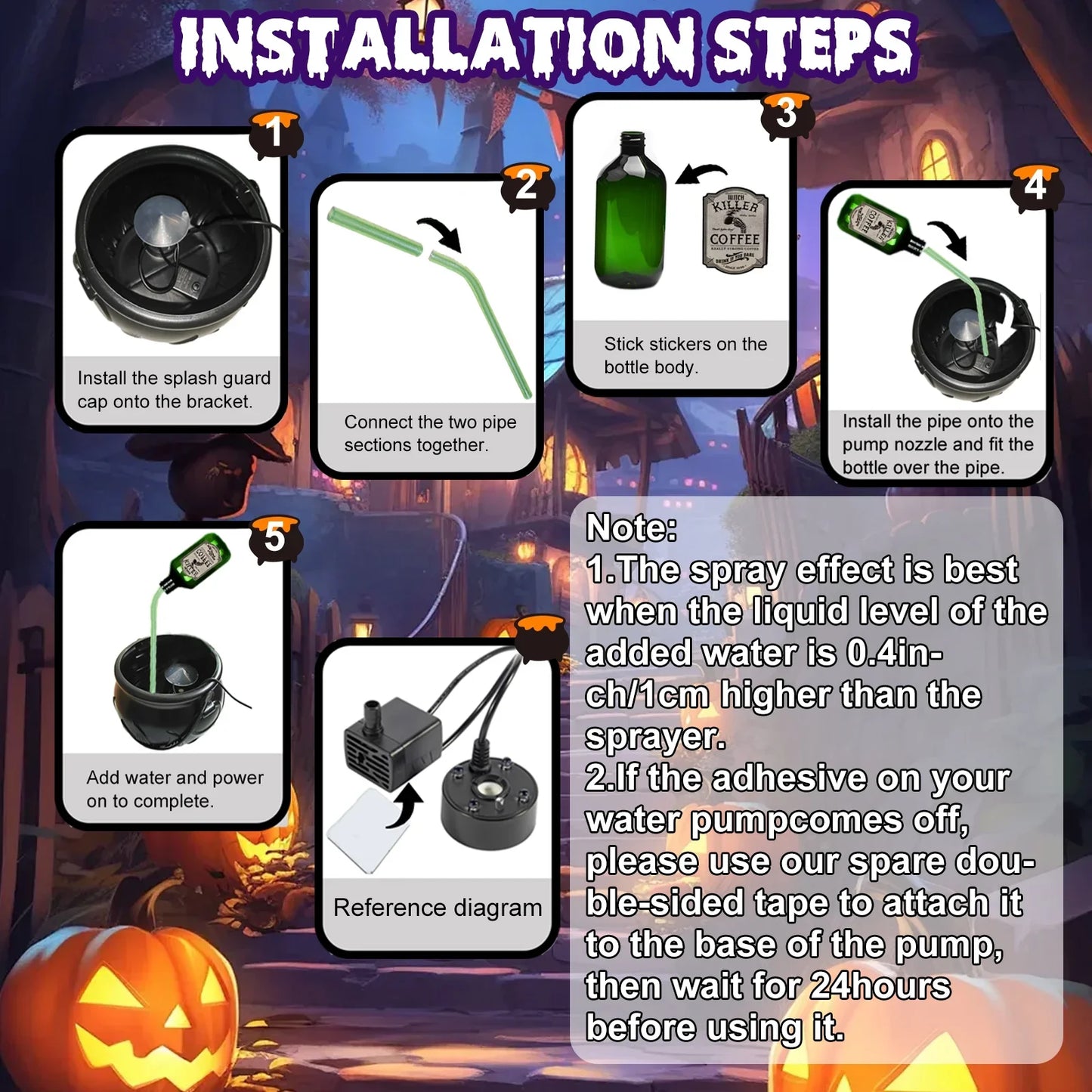 Magic Halloween Witch Cauldron – Fog Effect Potion Pot with Floating Bubbles, Reusable Haunted Party Decoration