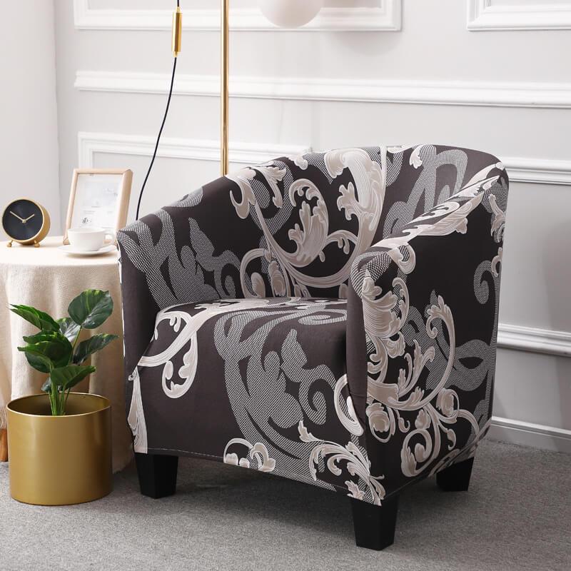 1-Piece Club Chair Slipcover, Stretch Tub Chair Covers
