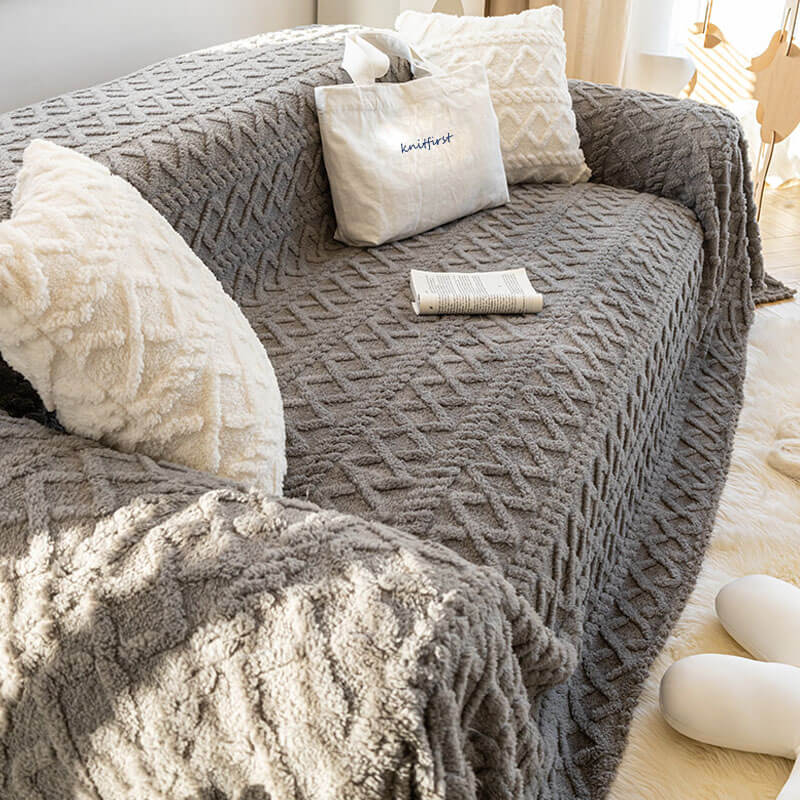 Soft Shaggy Sofa Covers , Throws Blankets Sofa Slipcovers for Pets