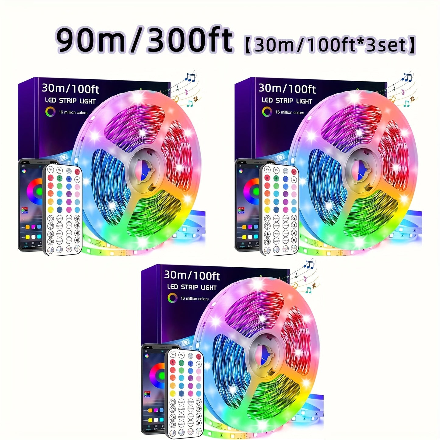 LED Strip Lights Colour Changing with Music Sync