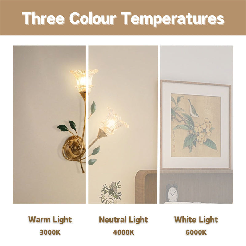 Flower Shape Glass Wall Sconce