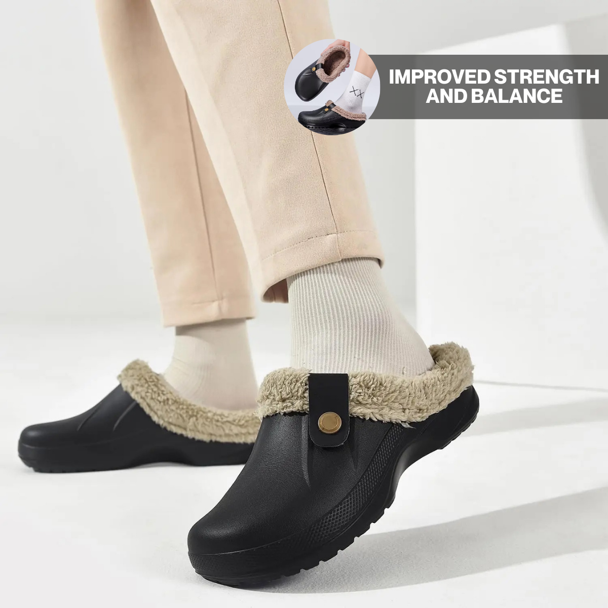 Arlo Fuzzy Comfort Clog Mules – Cozy Fit