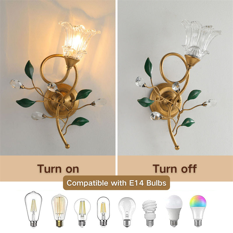 Flower Shape Glass Wall Sconce