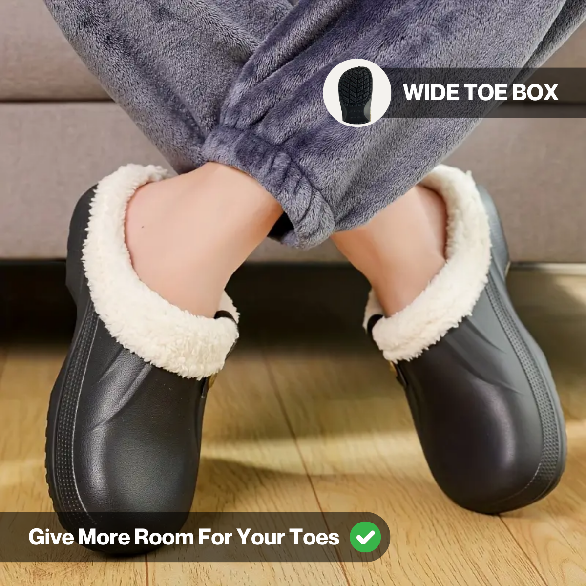 Arlo Fuzzy Comfort Clog Mules – Cozy Fit