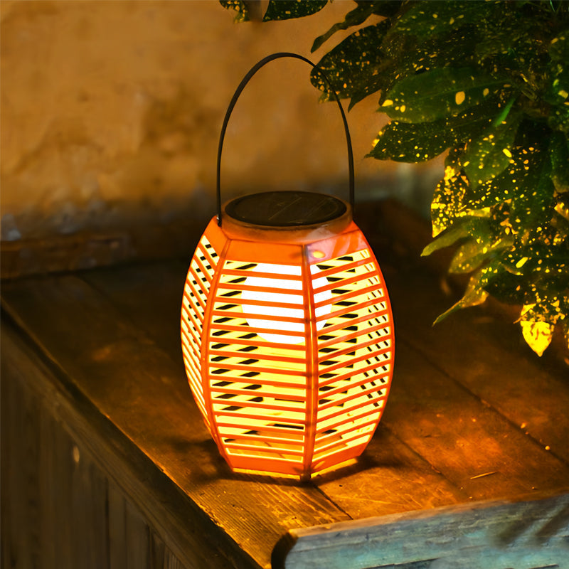 Outdoor Solar Rattan Portable Lantern