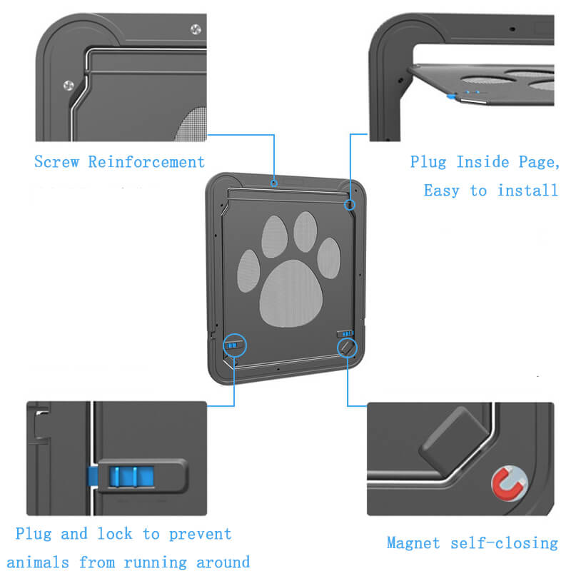 Magnetic Dog Cat Flap Door for Screen Door
