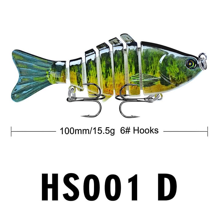 Bionic Swimming Fishing Lure – Realistic Multi-Jointed Artificial Bait with 3D Eyes & Treble Hooks for Freshwater & Saltwater