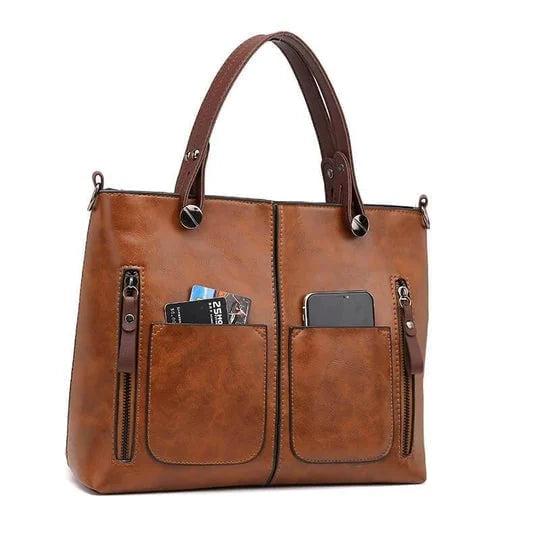 Vintage Leather Shoulder Bag for Women - Classic Crossbody Design with High-Quality Leather
