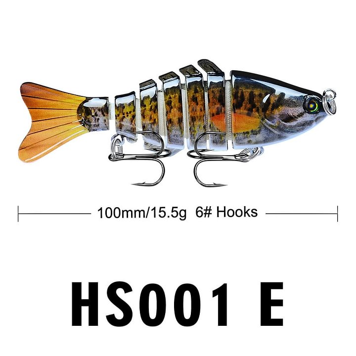 Bionic Swimming Fishing Lure – Realistic Multi-Jointed Artificial Bait with 3D Eyes & Treble Hooks for Freshwater & Saltwater