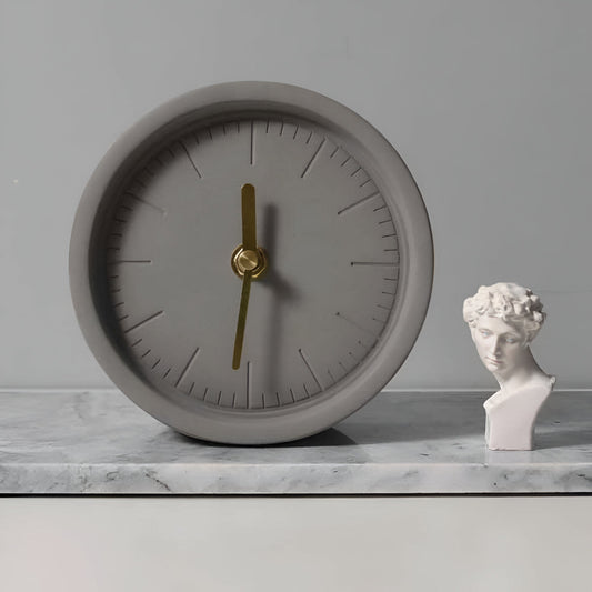 Modernist Round Cement Clock