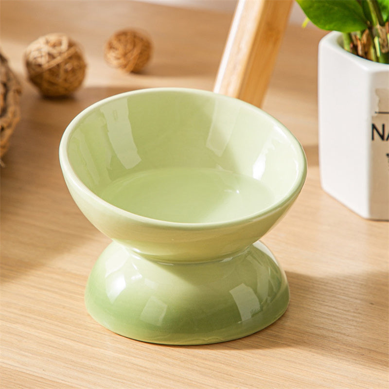 Gradient Color Ceramic Raised Cat Bowls