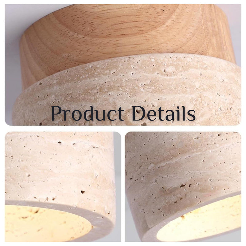 Farmhouse Solid Wood Semi Flush Mount Ceiling Light