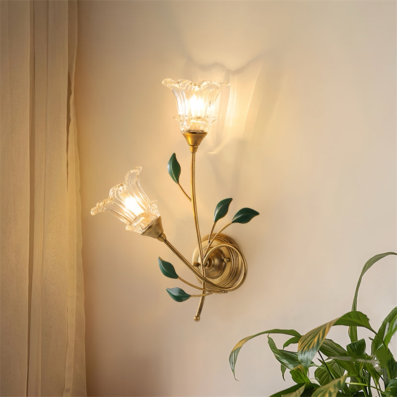 Flower Shape Glass Wall Sconce