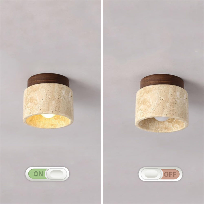 Farmhouse Solid Wood Semi Flush Mount Ceiling Light
