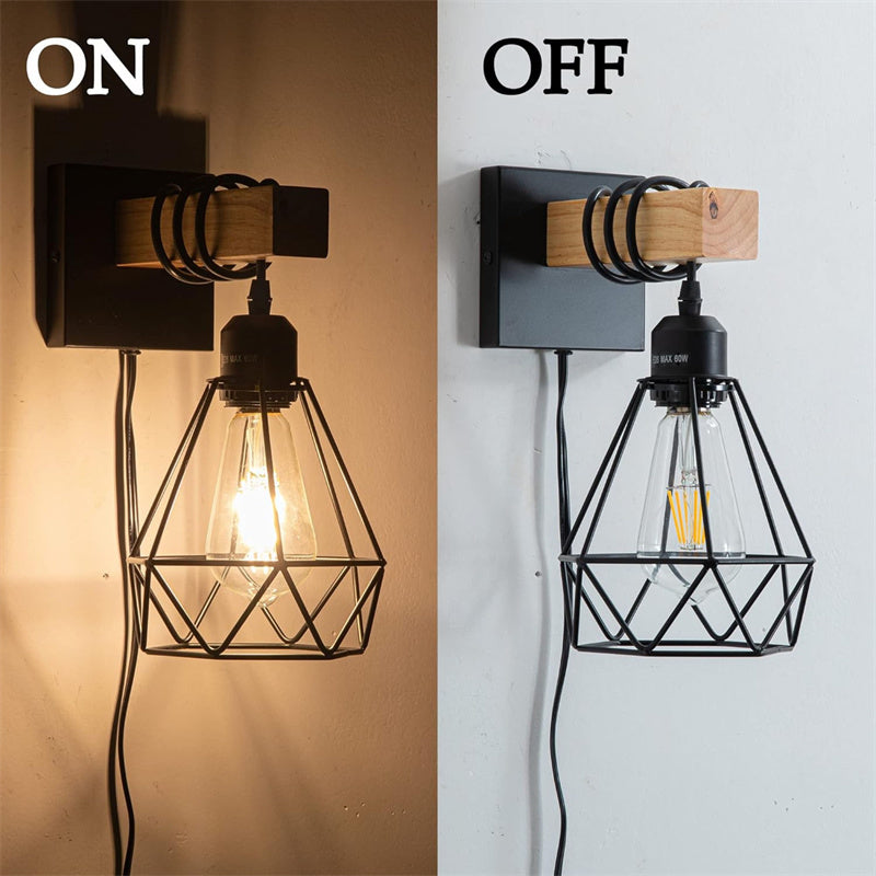 Vintage Industrial Plug-In Wall Sconces