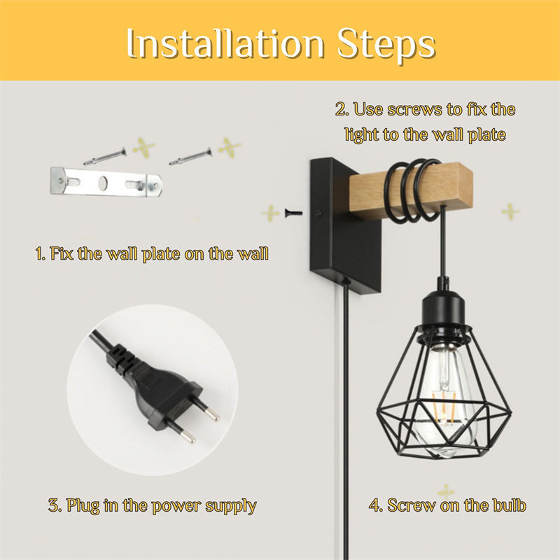 Vintage Industrial Plug-In Wall Sconces