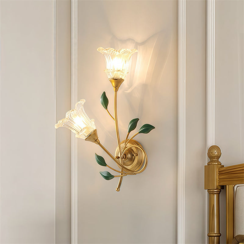 Flower Shape Glass Wall Sconce