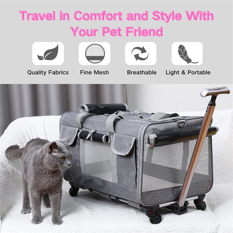 Extra Large Cat Carrier with Wheels