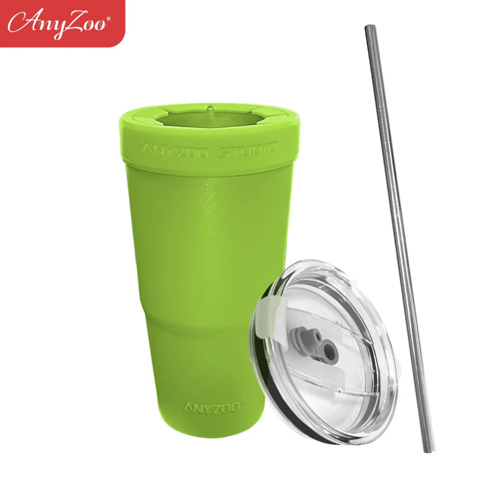 30oz Tumbler with Silicone Lid – 2-in-1 Straw & Sip, Leakproof, Double Wall Stainless Steel