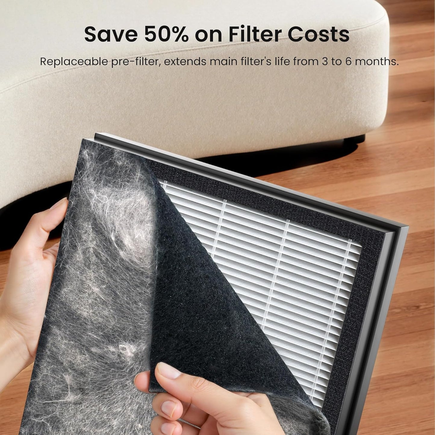 Air Purifier Filter Large Room Pet Hair Cleaner