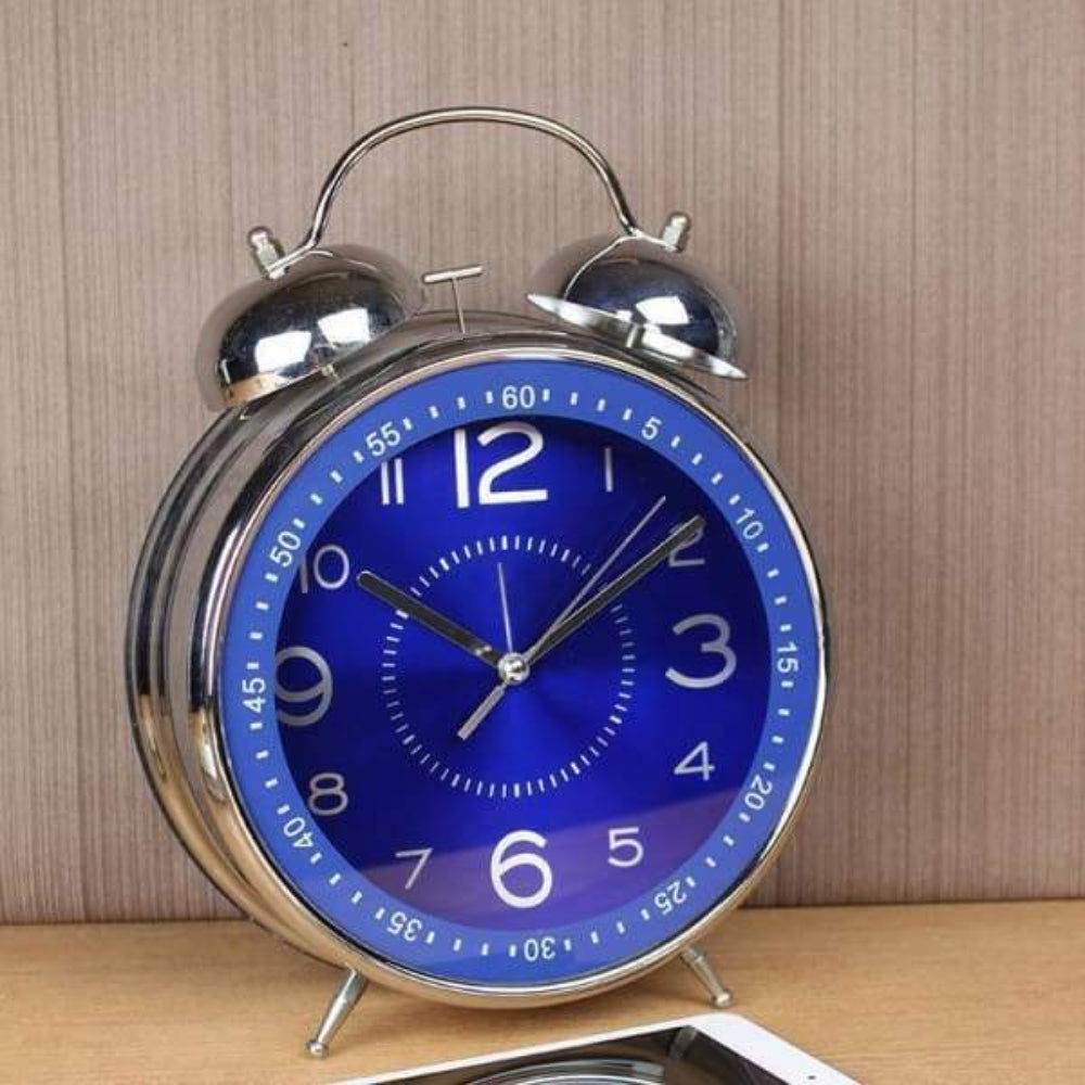 Alarm Clock Vintage Metal Double Bell Bedside Timepiece