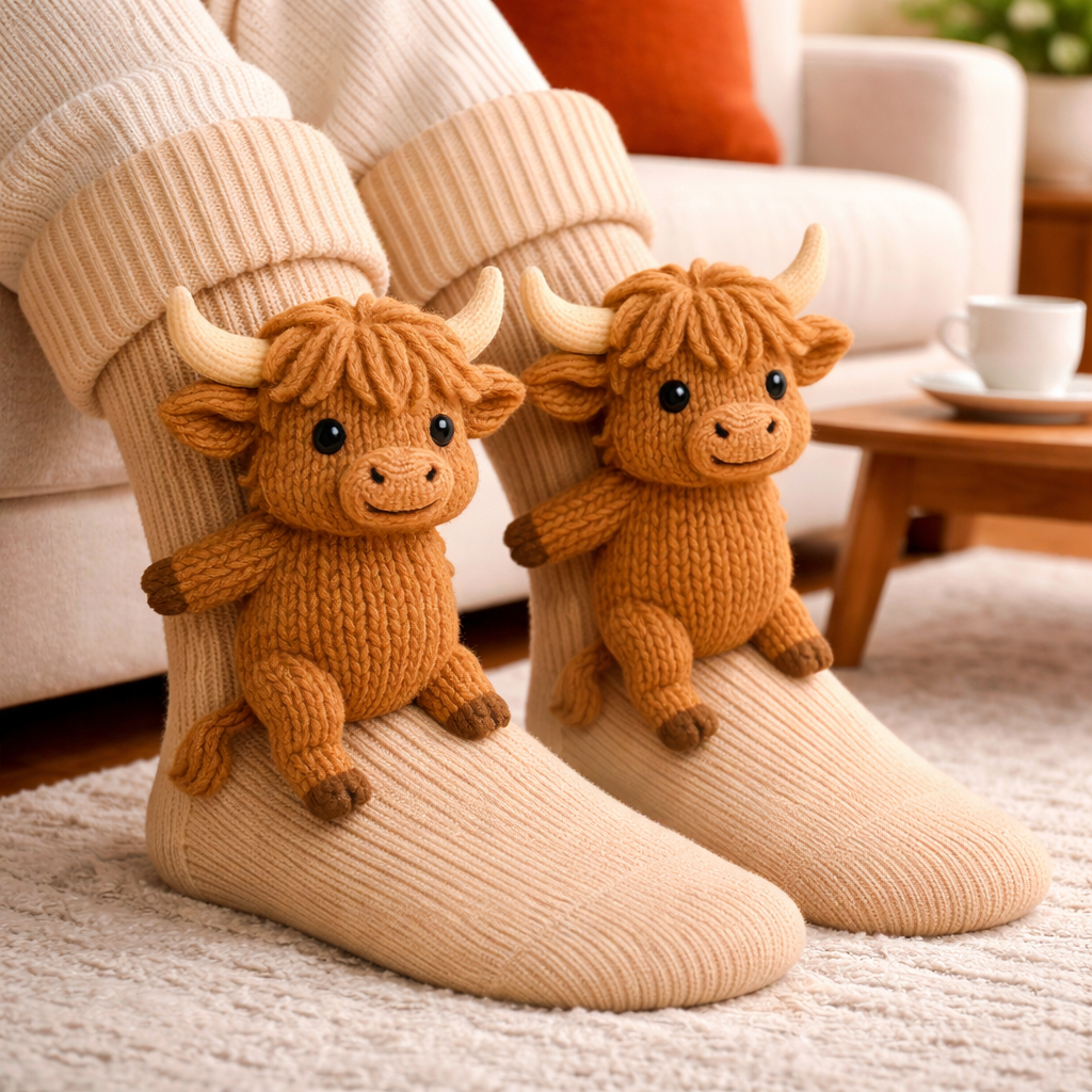 Animal Socks Funny Knit Cozy Winter Crew Socks