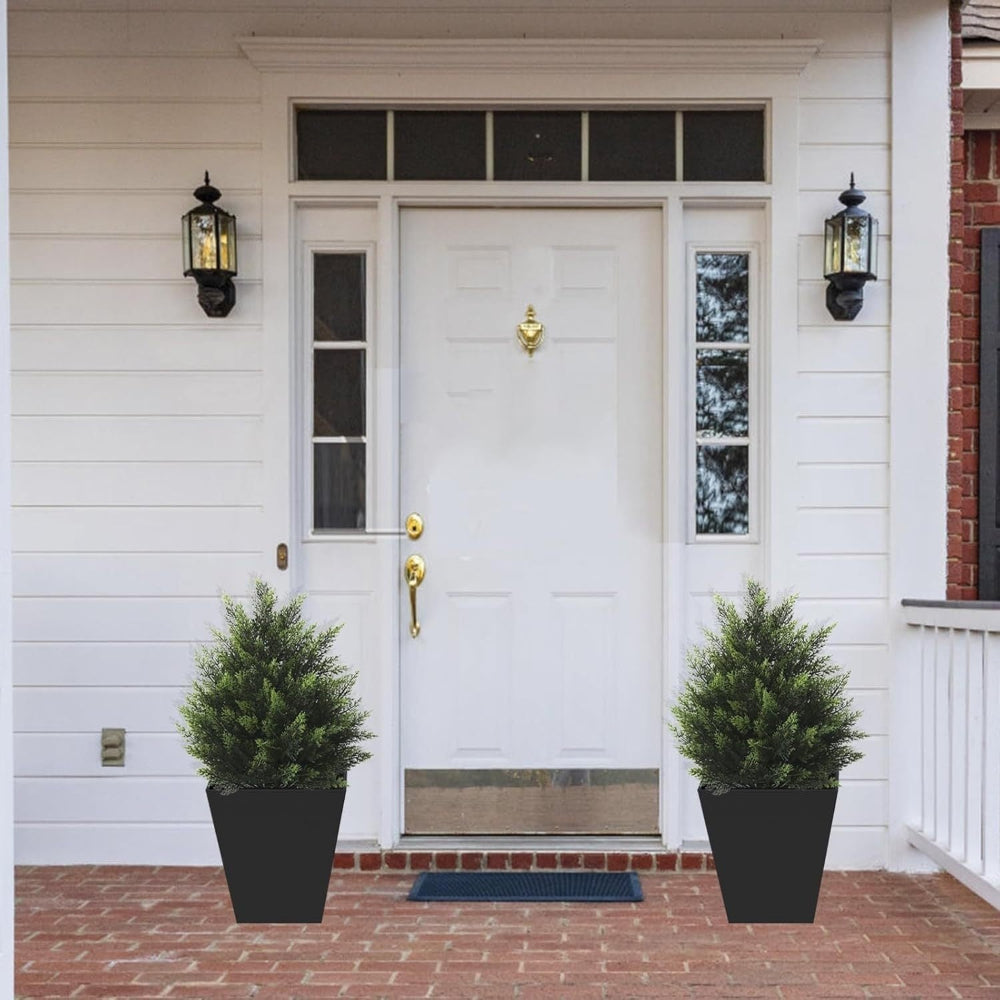 Artificial Christmas Trees Front Porch Decor Outdoor Planter Set