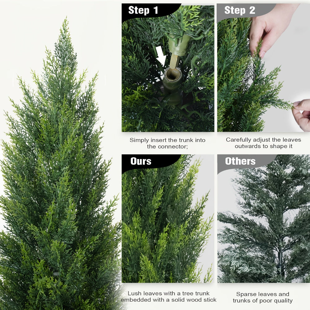 Artificial Christmas Trees Front Porch Decor Outdoor Planter Set