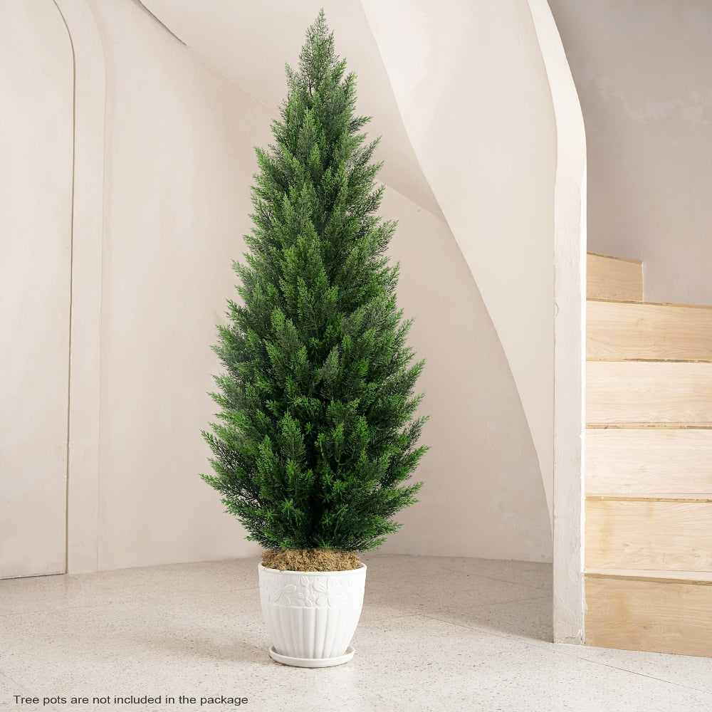 Artificial Christmas Trees Front Porch Decor Outdoor Planter Set