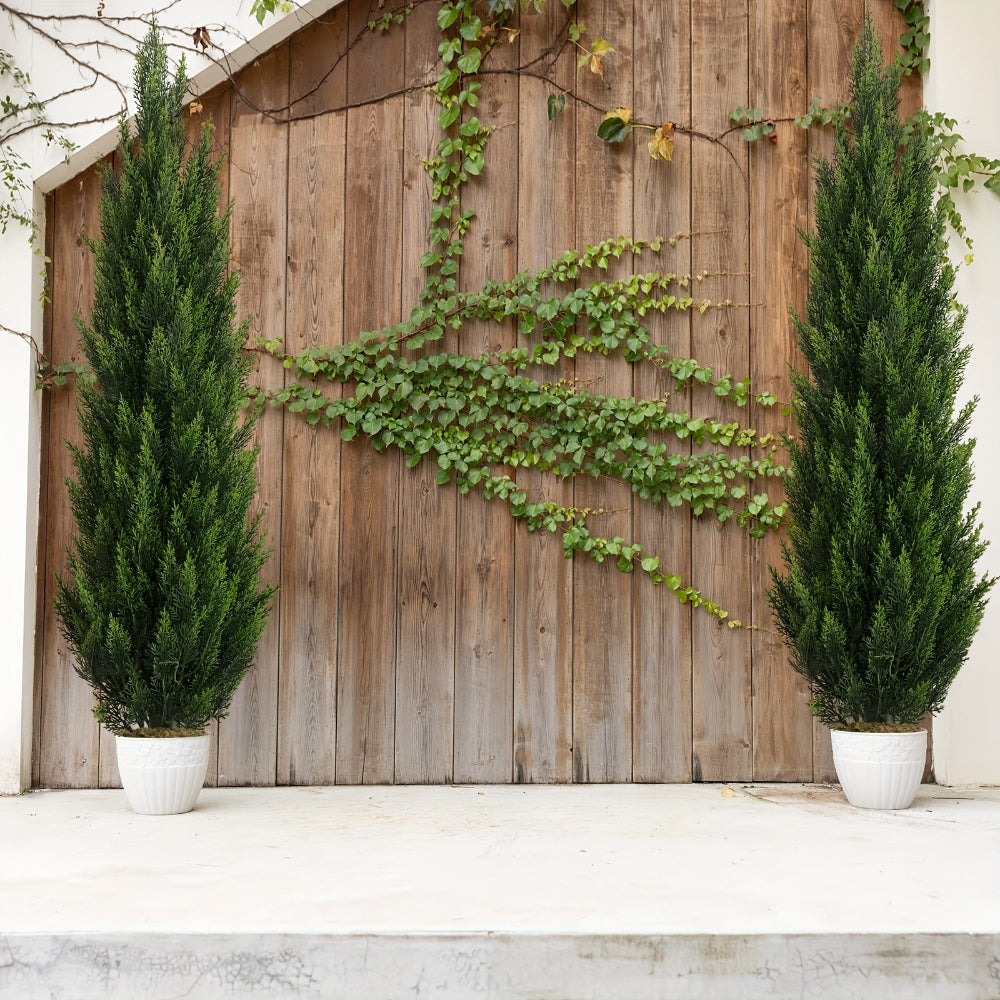 Artificial Christmas Trees Front Porch Decor Outdoor Planter Set