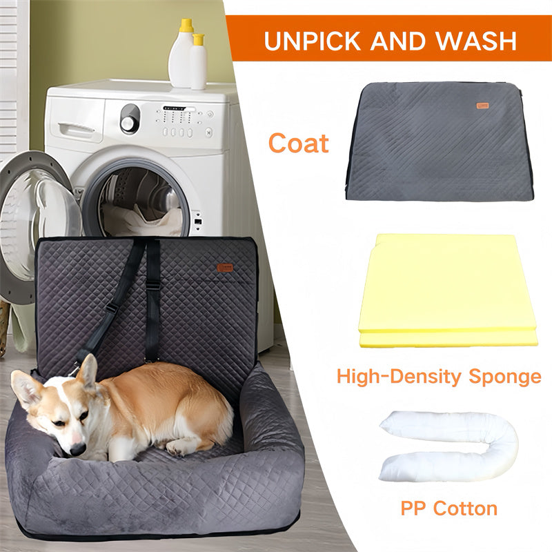 Large Dog Car Seat with Two Safety Buckles
