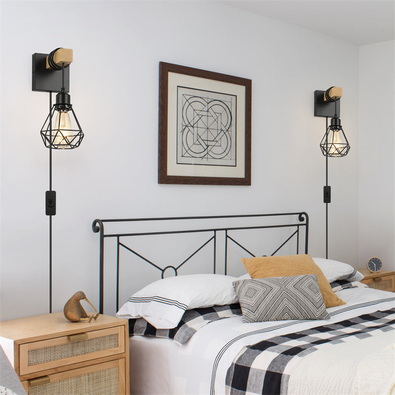 Vintage Industrial Plug-In Wall Sconces
