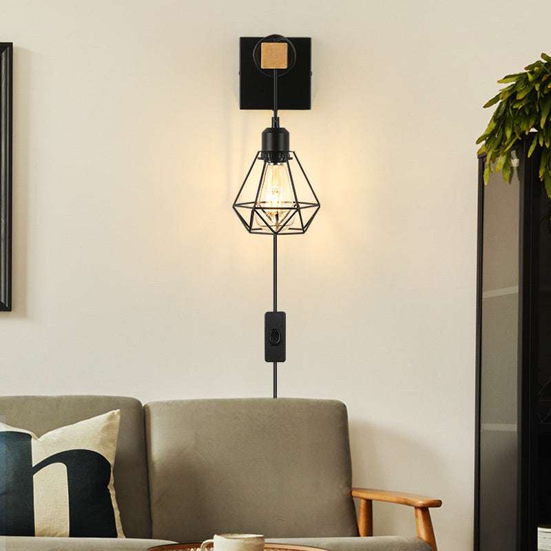 Vintage Industrial Plug-In Wall Sconces
