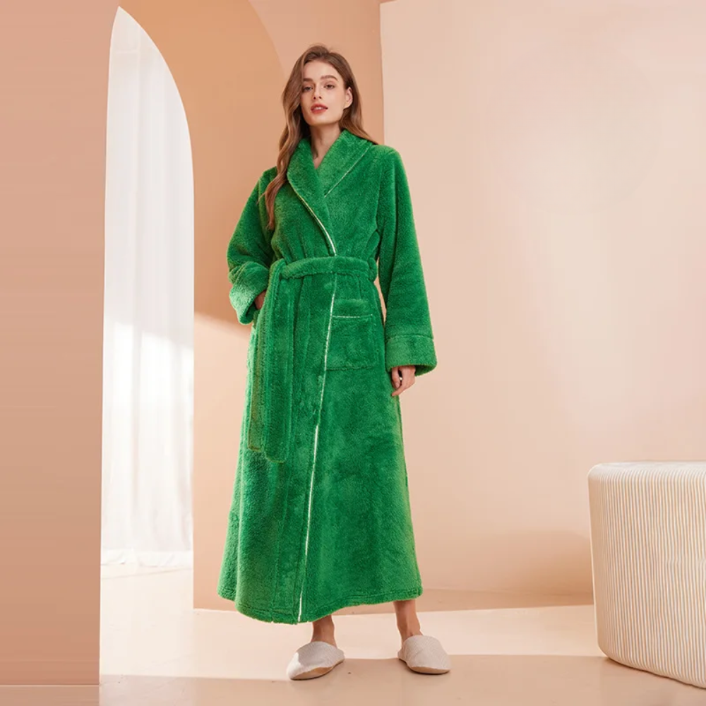 Bathrobe Long Length Winter Warm Lounge Wear