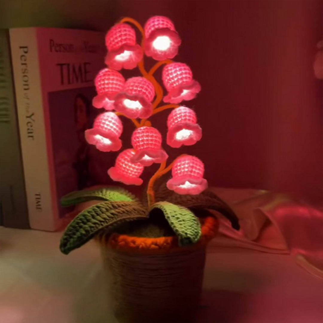 Lily Bloom Night Lamp – Handcrafted Crochet Lily LED Table Lamp with Warm Ambient Light