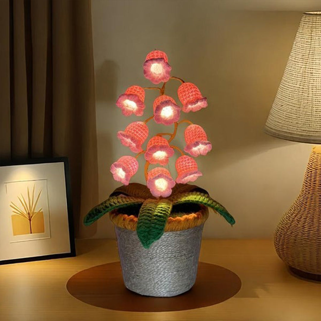 Lily Bloom Night Lamp – Handcrafted Crochet Lily LED Table Lamp with Warm Ambient Light