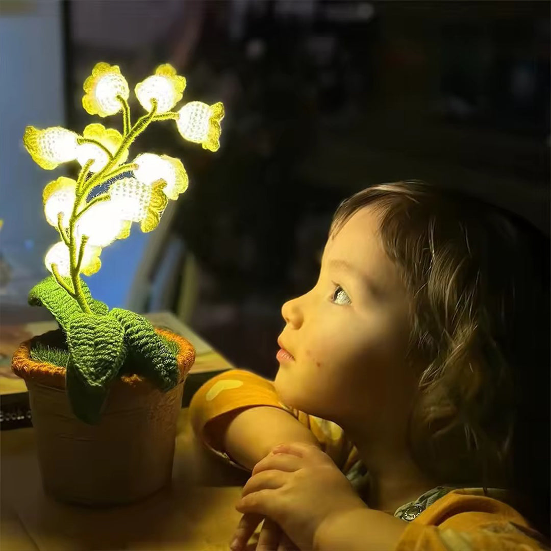 Lily Bloom Night Lamp – Handcrafted Crochet Lily LED Table Lamp with Warm Ambient Light