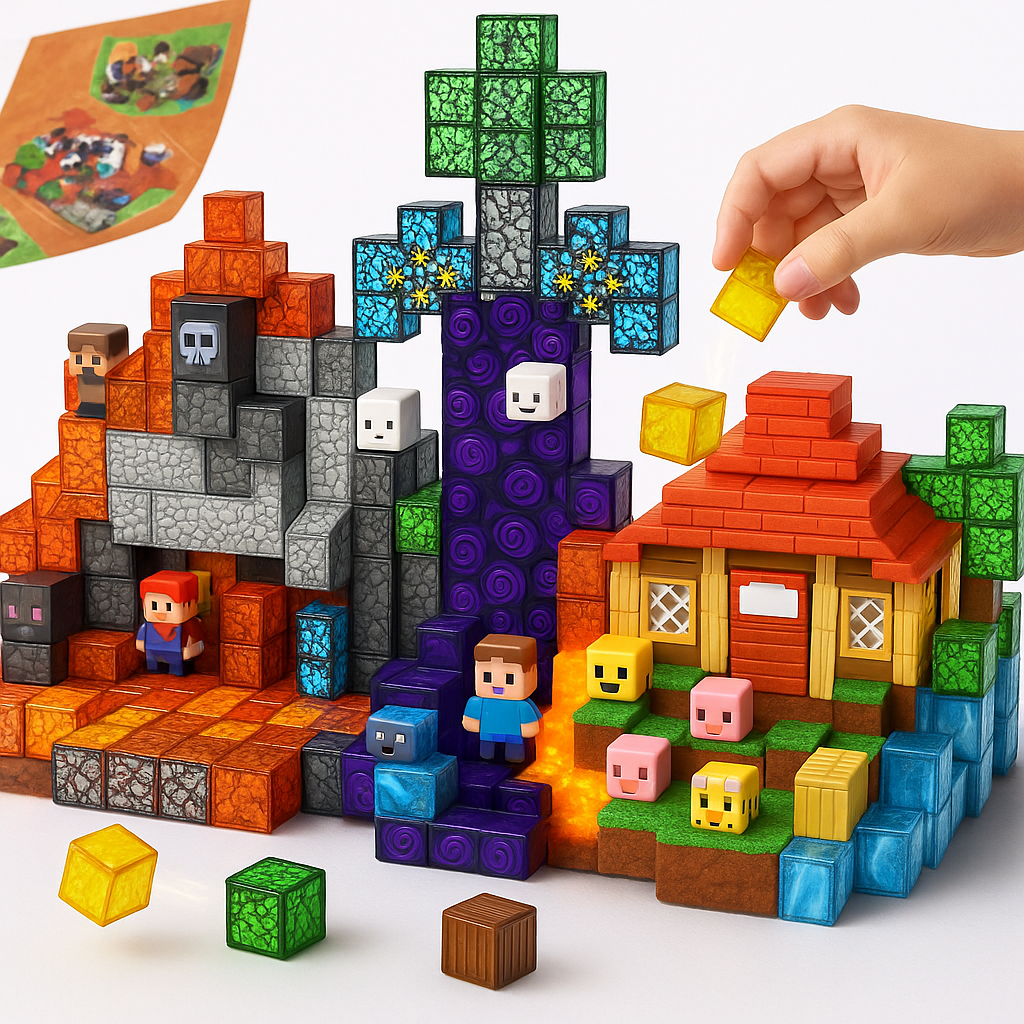 Magnetic Building Blocks Toy Set Kids