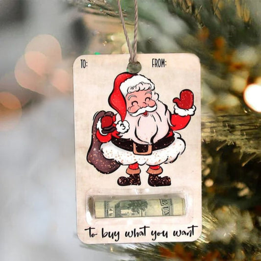 Christmas Cards Wooden Money Holder Ornament Decoration