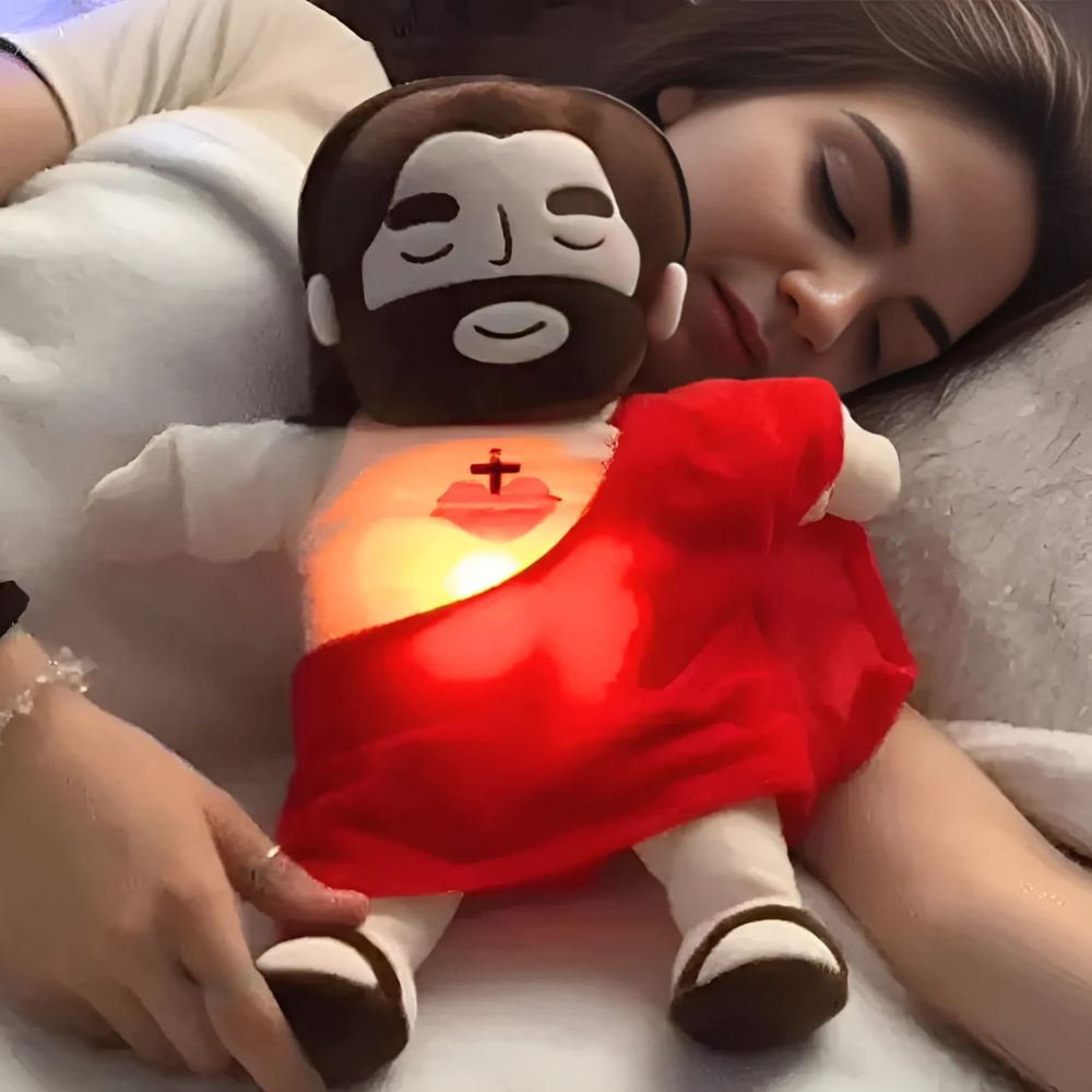 Christmas Plushie Toy Sleep Aid Kids Adults Gift Breathing Light Music