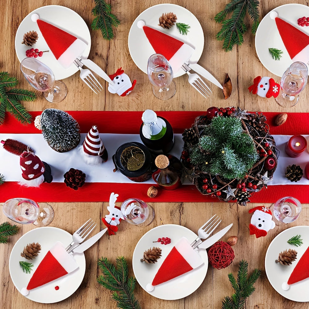 Christmas Table Decorations Santa Hats Mini Festive Table Accessories