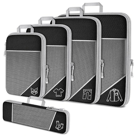 5-Piece Compression Packing Cubes Set – Lightweight Travel Organizers for Luggage, Suitcases & Backpacks