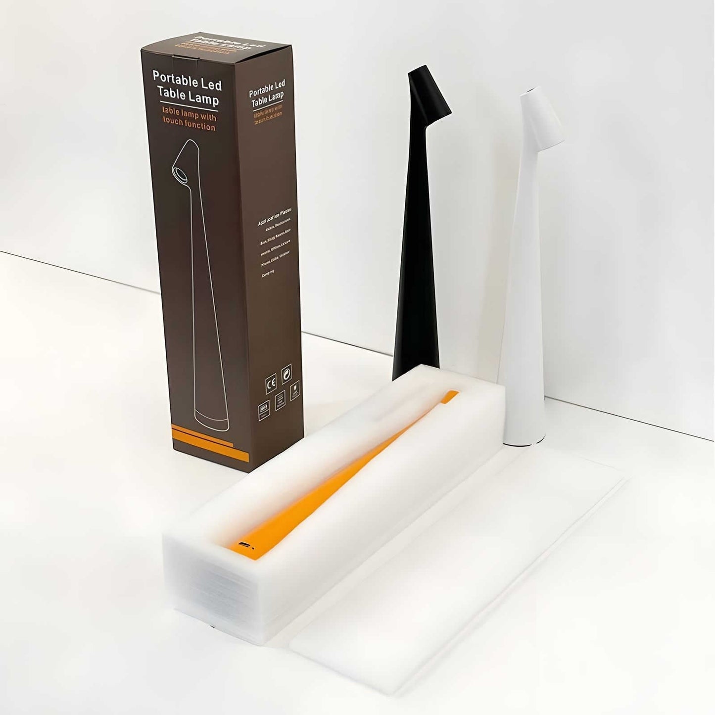 Minimalist Dimmable LED Table Lamp with Rechargeable Battery and Warm White Light