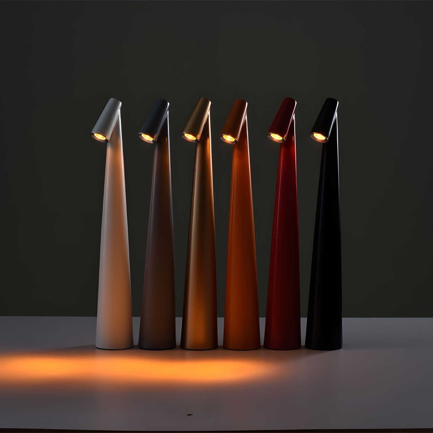 Minimalist Dimmable LED Table Lamp with Rechargeable Battery and Warm White Light