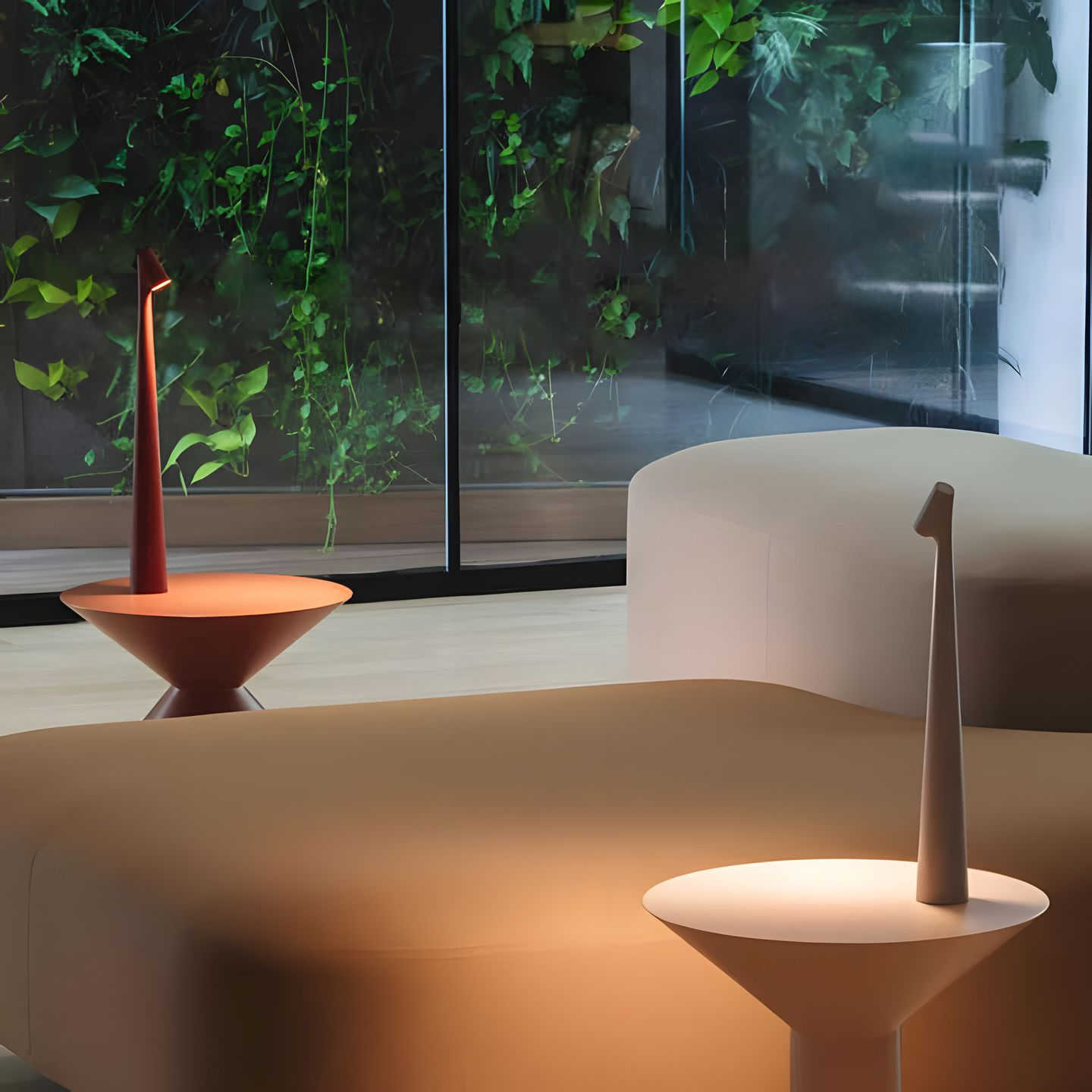 Minimalist Dimmable LED Table Lamp with Rechargeable Battery and Warm White Light