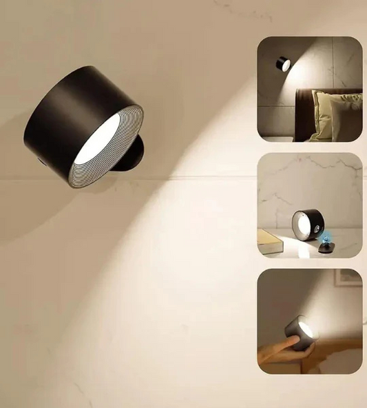 LED Wall Sconce with Remote & Touch Control – Dimmable Lamp with 3 Color Temperatures & 360° Magnetic Design