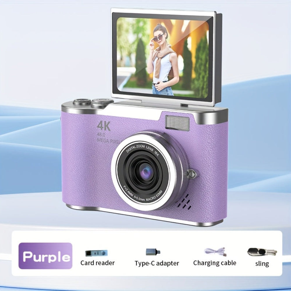 Digital Camera Gift 4K Flip Screen Vlogging Video Recorder