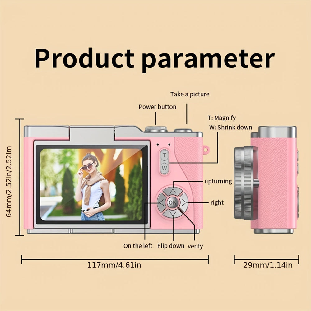 Digital Camera Gift 4K Flip Screen Vlogging Video Recorder